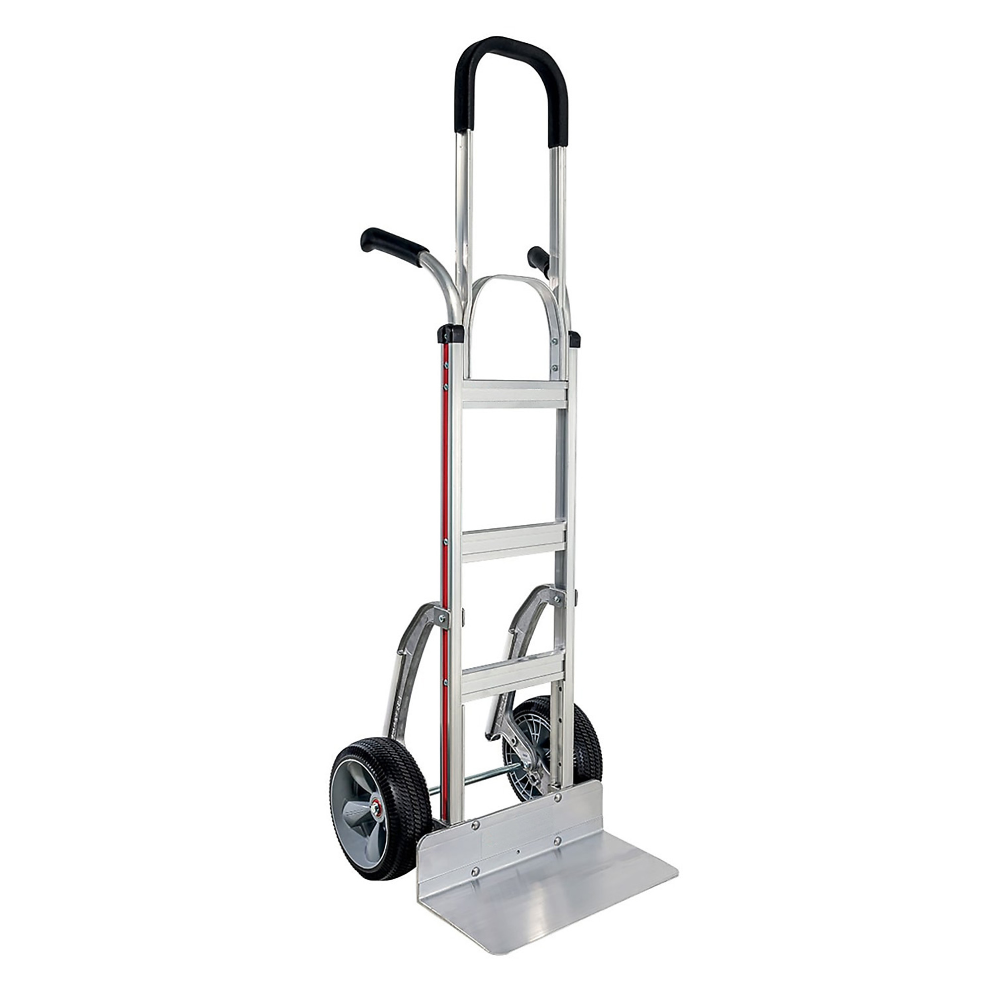 SNAP-LOC E-Track Single Wood Dolly Strap Tie-Down Anchor Kit with 2-Inch x 16-Foot Ratchet 4,400 lb E-Track Aluminum Hand Truck 10x3.5 Microcellular Tires Tall Dual P-Handles Stair Skids 500-pounds, Model# SLVMHMKC16G2